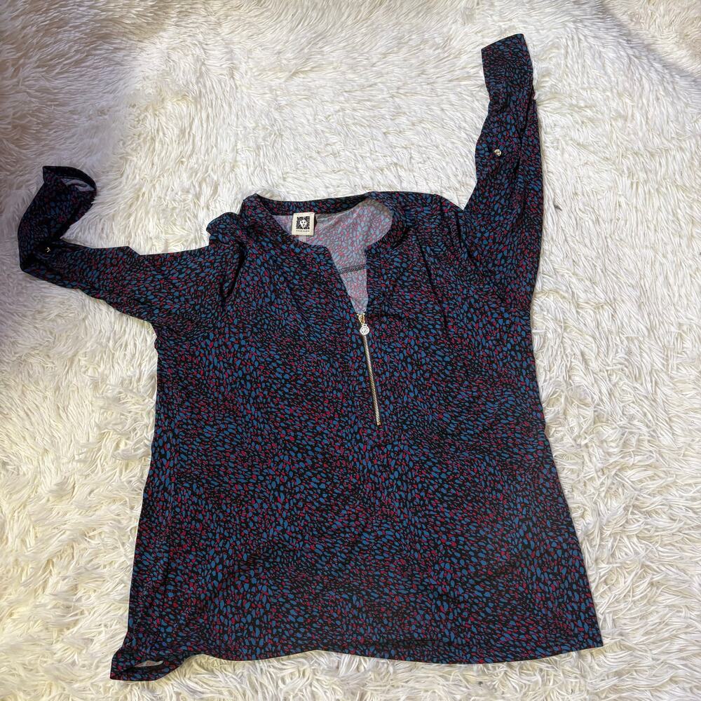 Anne Klein Pullover tunic multicolor large long sleeve top